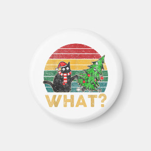 Funny Ugly Sweater Christmas Shirt Naughty Cat San Magnet