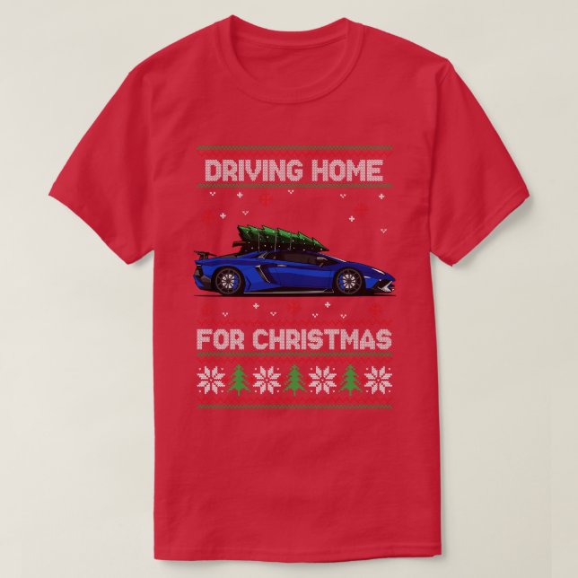 Funny Ugly Sweater Driving Home For Christmas Aven (Design Front)