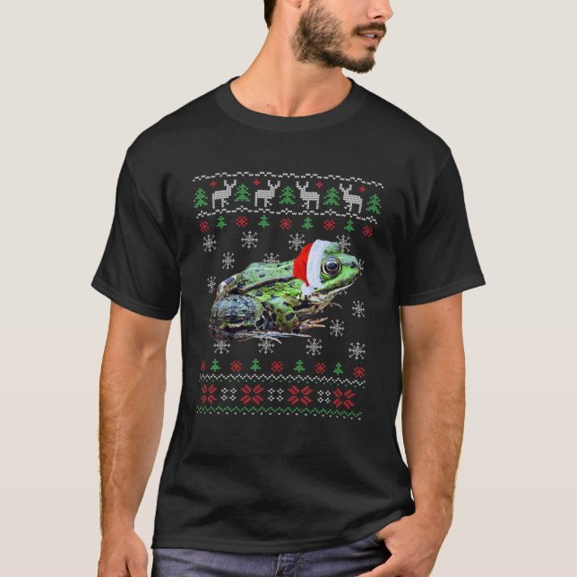 Funny Ugly Sweater Xmas Animals Christmas Frog Lov (Front)