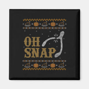 Funny Ugly Thanksgiving Sweater Shirt Oh Snap Wish Magnet