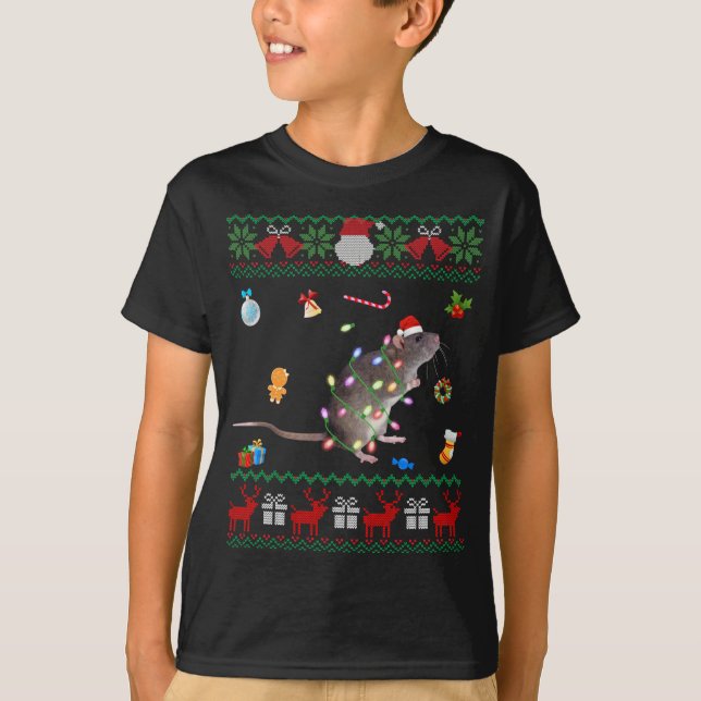 Funny Ugly Xmas Sweater Animals Lights Christmas R (Front)