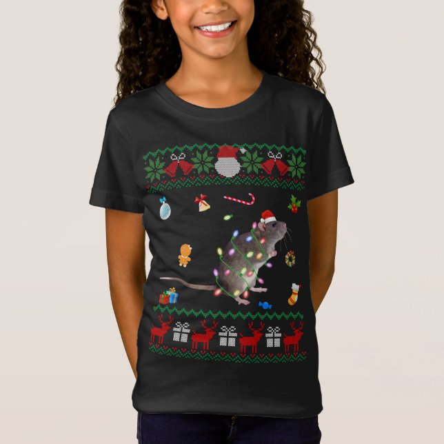 Funny Ugly Xmas Sweater Animals Lights Christmas R (Front)