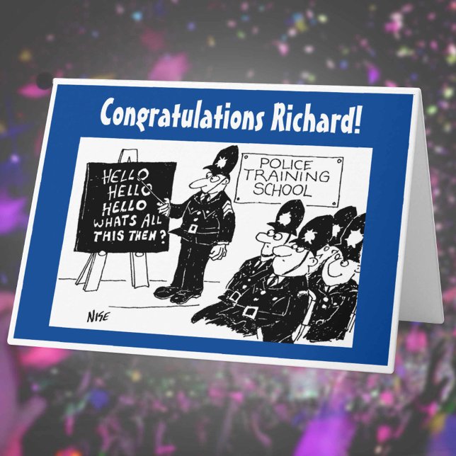 Funny UK Police Training School Greetings Card (Creator Uploaded)