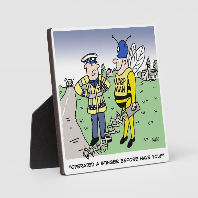 Funny UK Traffic Police Cartoon Plaque (Front)