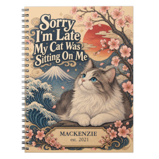 Funny Ukiyo-e Cat Japanese Katsushika Hokusai Notebook