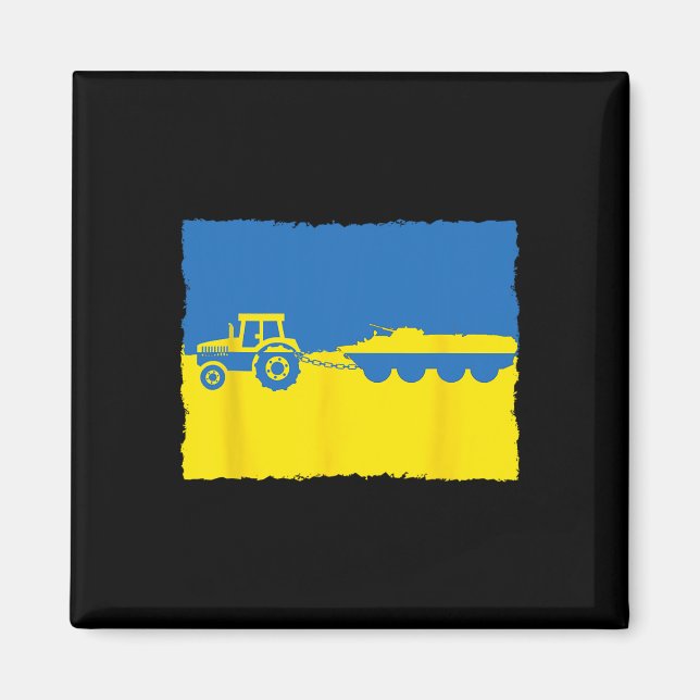 Funny Ukraine Farmer Tractor Steals A Russian Tank Magnet (Front)