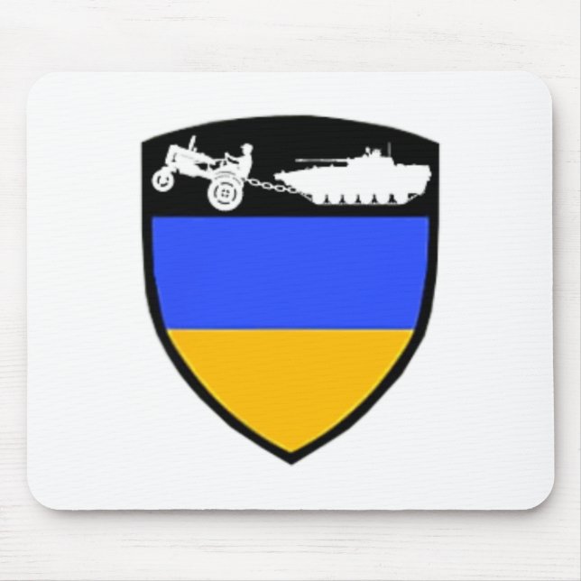 Funny Ukraine Farmer Tractor Towing Tank Meme  Mouse Pad (Front)