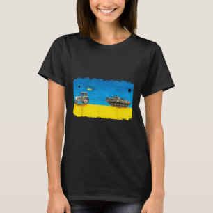 Funny Ukrainian Farmer Pulling Tank With Tractor 