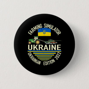 Funny Ukrainian Farmer Steals Tank Meme I Stand Wi 6 Cm Round Badge