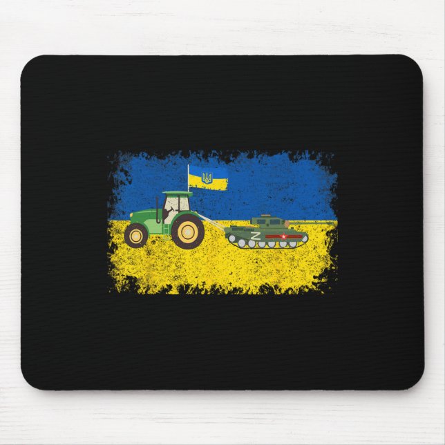 Funny Ukrainian Farmer Steals Tank Meme I Stand Wi Mouse Pad (Front)