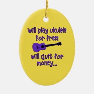 Funny Ukulele Ceramic Tree Decoration