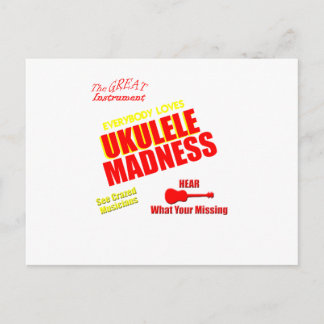 Funny Ukulele Madness Postcard