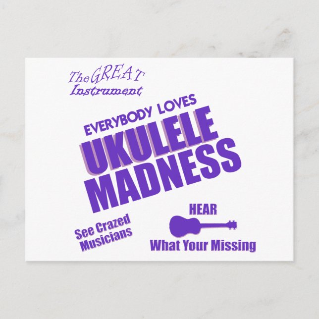 Funny Ukulele Postcard (Front)
