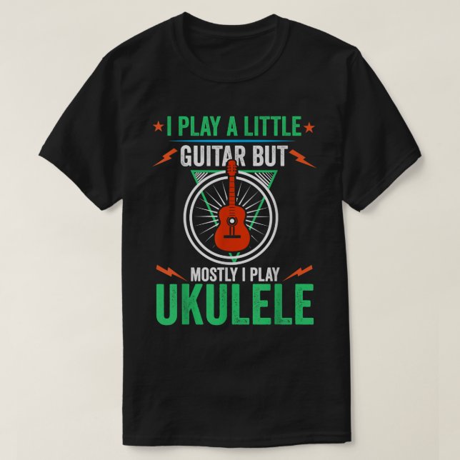 Funny Ukulele Retro Little Guitar Guitarist Guitar T-Shirt (Design Front)