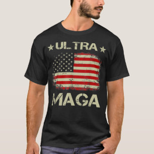 Funny Ultra Maga Vintage American Flag Ultra-Maga  T-Shirt