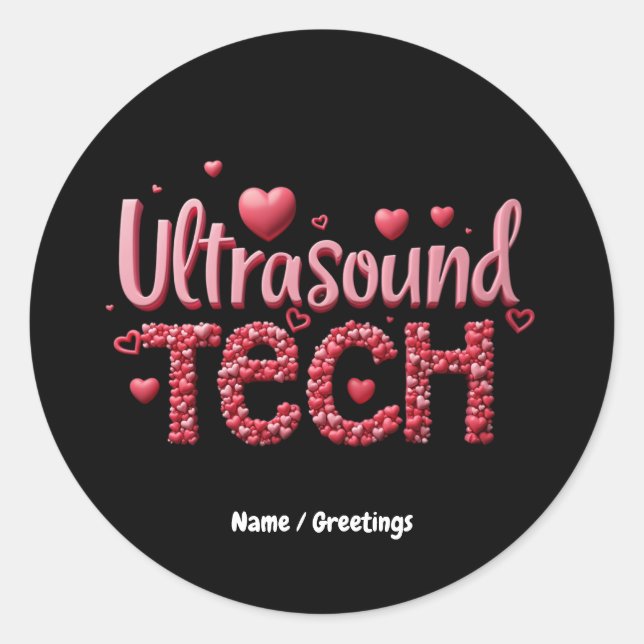 Funny Ultrasound Tech Valentine's Day Ideas  Classic Round Sticker (Front)
