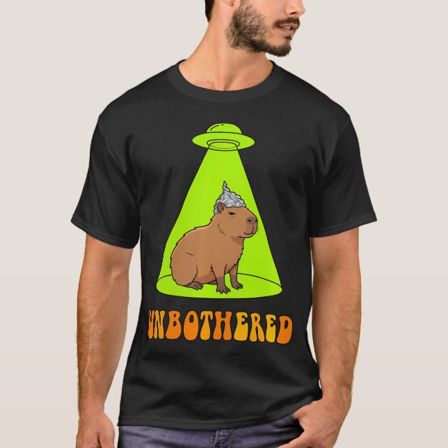 Funny Unbothered Capybara Ufo T-Shirt (Front)