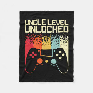 Funny Uncle Art For Men Dad Gaming Promoted Uncle Fleece Blanket