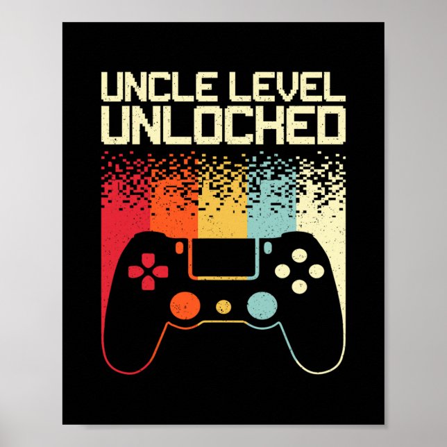 Funny Uncle Art For Men Dad Gaming Promoted Uncle  Poster (Front)
