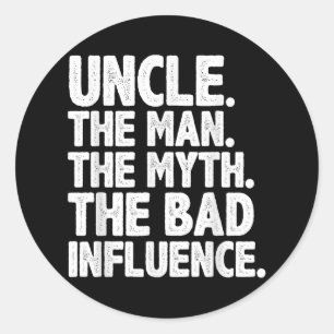 Funny Uncle Design For Uncle Men First Time Uncle  Classic Round Sticker