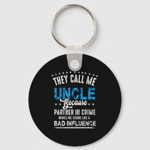 Funny Uncle Gift Shirt, Uncle Partner In Crime Key Ring