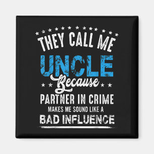 Funny Uncle Gift Shirt, Uncle Partner In Crime Magnet