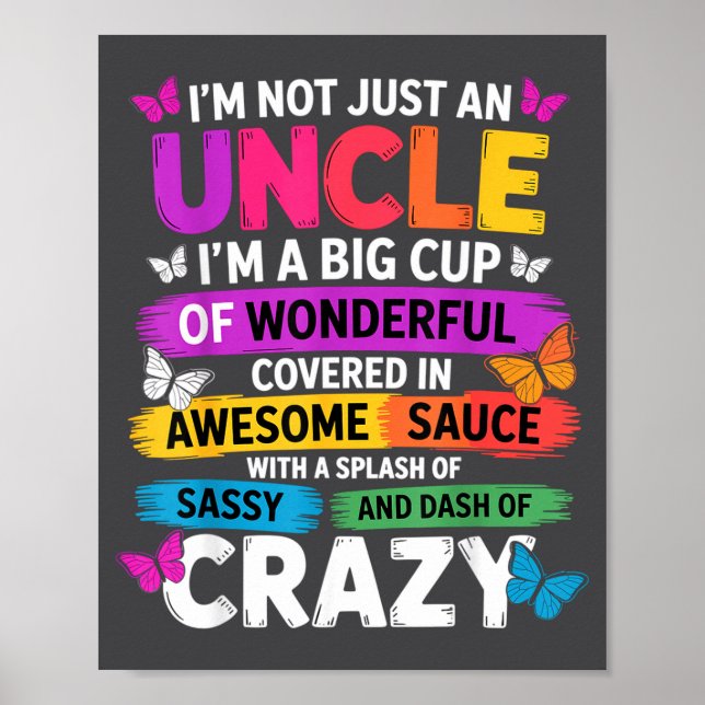 Funny Uncle Quote Sy Cool Uncle Men  Poster (Front)