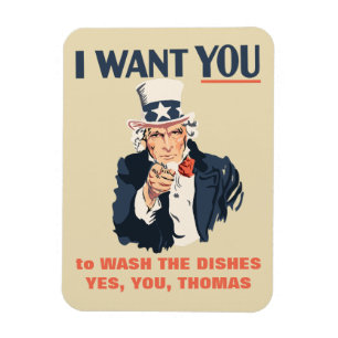 Funny Uncle Sam Custom Message Magnet
