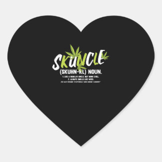 Funny Uncle Weed Smoker Skuncle Uncle Lover Gift Heart Sticker