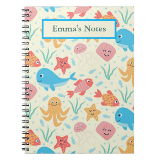 Funny Under the Ocean Sea Animals  Personalised  Notebook