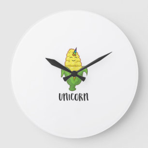 Funny Uni Corn Unicorn Corn Lovers Corn Farmer Tan Large Clock