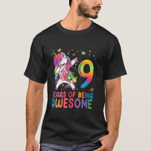 Funny Unicorn 9th Birthday Gifts Girls Teens Kids T-Shirt