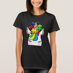 Funny Unicorn Autism Awareness Puzzle Pieces Girls T-Shirt