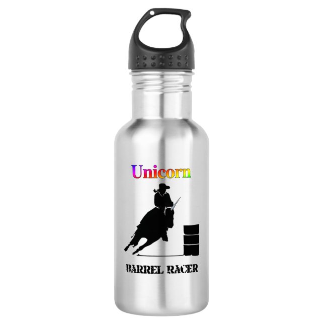 Funny Unicorn Barrel Racer 532 Ml Water Bottle (Front)