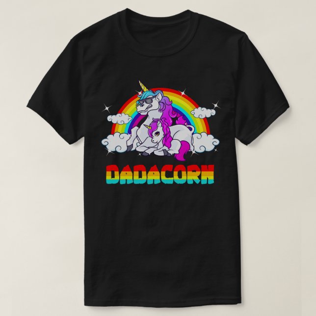 Funny Unicorn Best Dad Fathers Day Gift T-Shirt (Design Front)