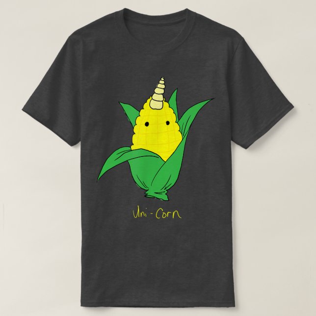 Funny Unicorn , Corn Cob Vegetarian Geek, Zany Bra T-Shirt (Design Front)