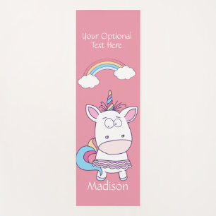 Funny Unicorn custom name, text & colour yoga mat
