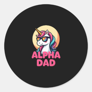 Funny Unicorn Dad Laufey Men Father's Day Christma Classic Round Sticker