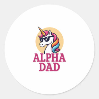 Funny Unicorn Dad Laufey Men Father's Day Christma Classic Round Sticker