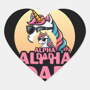 Funny Unicorn Dad Laufey Men Father's Day Christma Heart Sticker