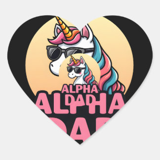 Funny Unicorn Dad Laufey Men Father's Day Christma Heart Sticker