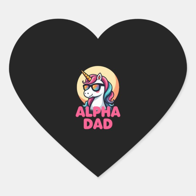 Funny Unicorn Dad Laufey Men Father's Day Christma Heart Sticker (Front)