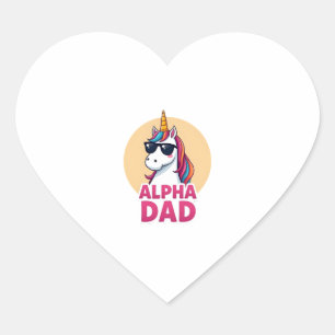 Funny Unicorn Dad Laufey Men Father's Day Christma Heart Sticker