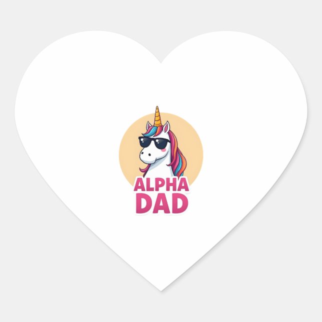 Funny Unicorn Dad Laufey Men Father's Day Christma Heart Sticker (Front)