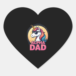 Funny Unicorn Dad Laufey Men Father's Day Christma Heart Sticker