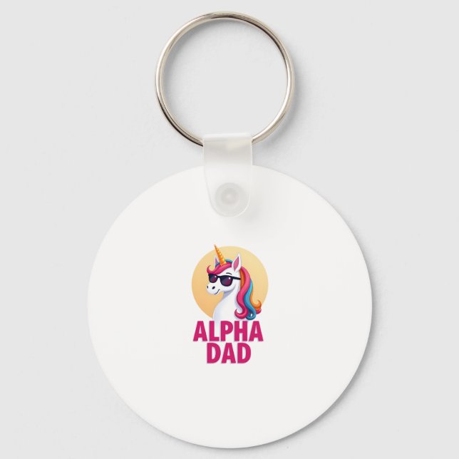 Funny Unicorn Dad Laufey Men Father's Day Christma Key Ring (Front)