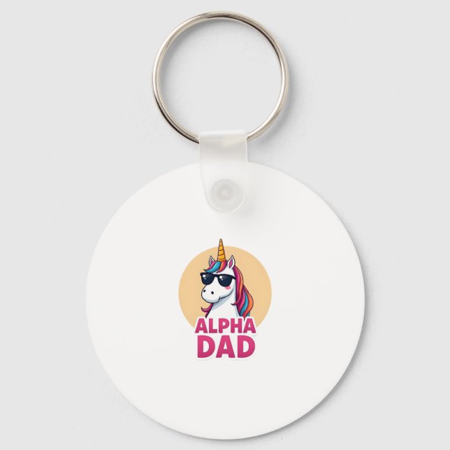 Funny Unicorn Dad Laufey Men Father's Day Christma Key Ring (Front)