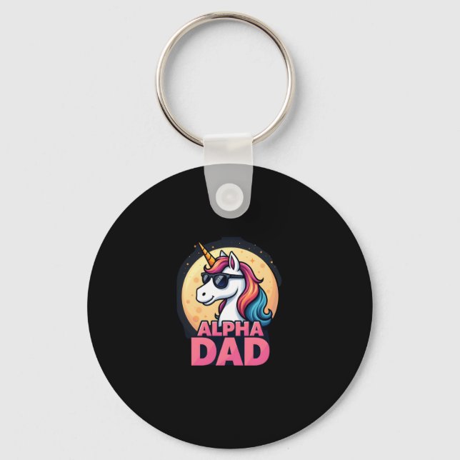 Funny Unicorn Dad Laufey Men Father's Day Christma Key Ring (Front)