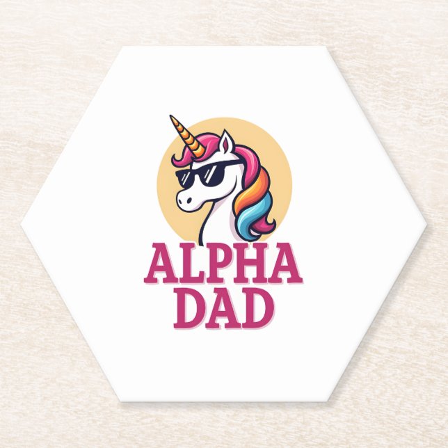 Funny Unicorn Dad Laufey Men Father's Day Christma Paper Coaster (Front)