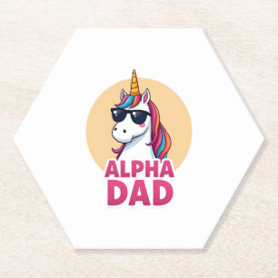 Funny Unicorn Dad Laufey Men Father's Day Christma Paper Coaster